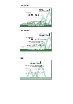 HANA  CRAFT  WORKS (hana5rou)さんの森林向け商材を製造販売『竹谷商事』の名刺デザインへの提案