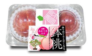 奥田勝久 (GONBEI)さんの桃2個パックのラベルデザインへの提案