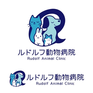 hachibi (hachibi)さんの動物病院新規開業　日本語『ルドルフ動物病院』英語『Rudolf Animal Clinic』のロゴへの提案