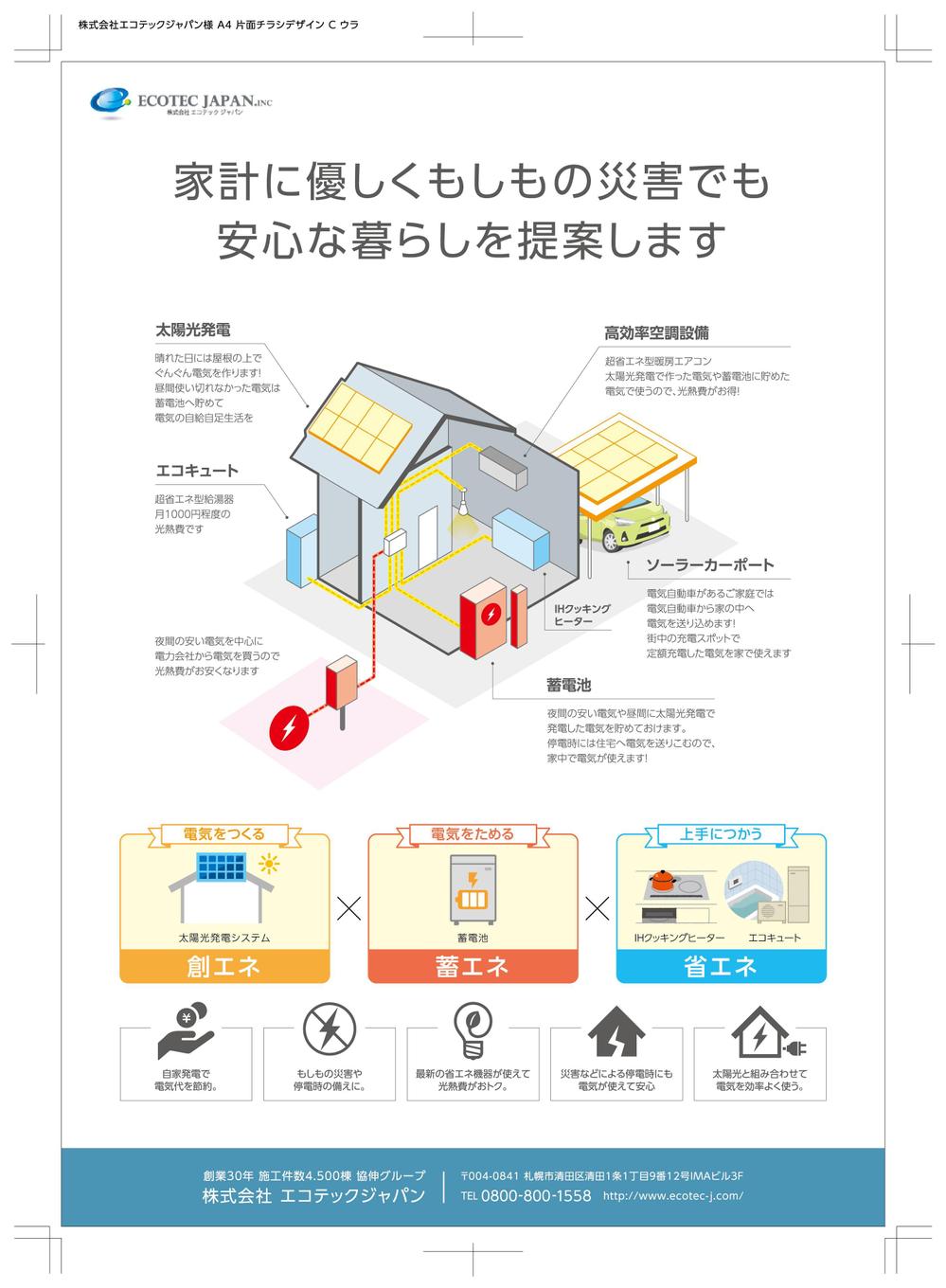 [ラフ案有り]住宅用太陽光発電に関する資料請求者向けチラシ作成の依頼 