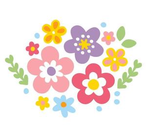 color×melt (usd1030)さんのベビーバスポンチョに刺繍する「花」を使ったイラストへの提案