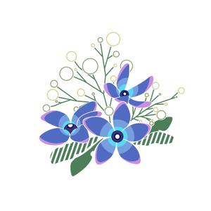 Harts (Harts)さんのベビーバスポンチョに刺繍する「花」を使ったイラストへの提案