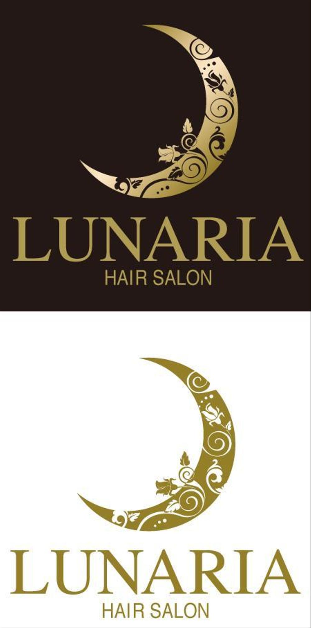 「LUNARIA HAIR SALON」のロゴ作成