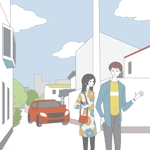 泰宮 (yasumiya)さんの住宅街に男女が立っているイラスト制作への提案