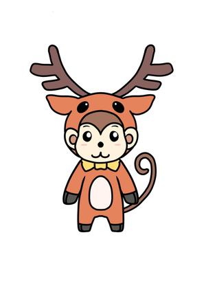 T (Arno-azamaru)さんの【当選報酬16万円】シカの被り物をしたサルのキャラクターデザインコンペへの提案