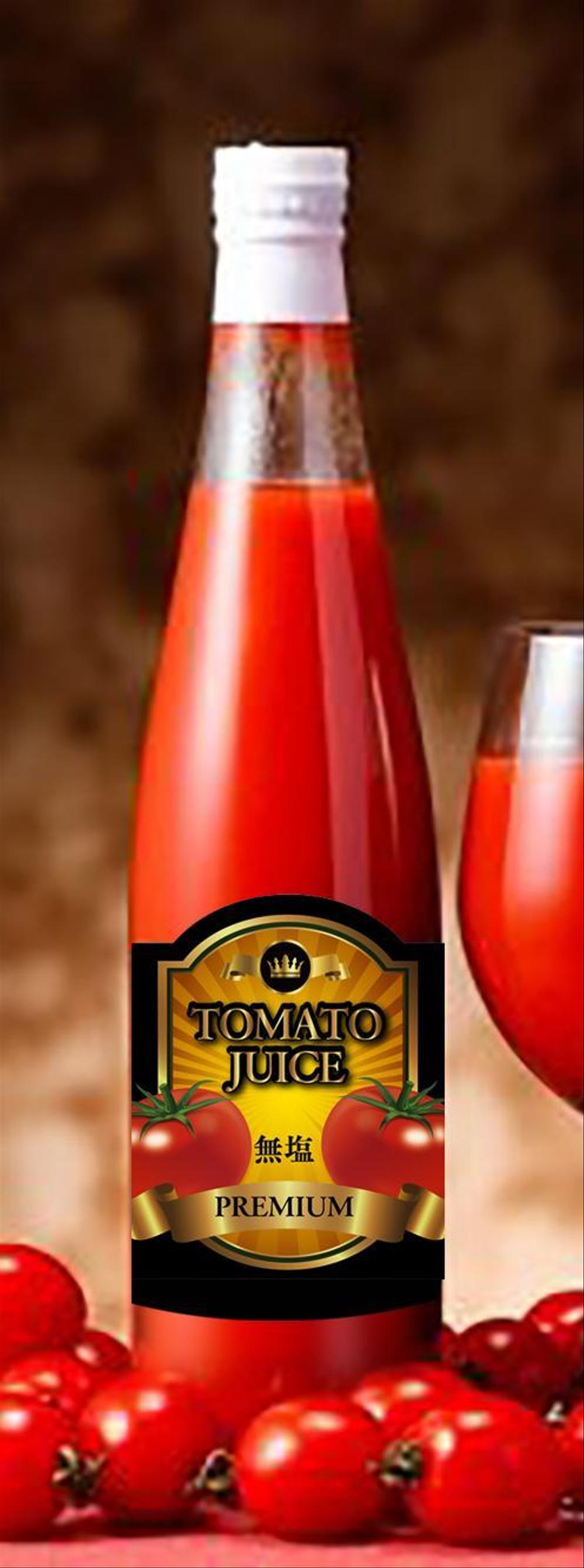 トマトジュース500ml、80mlビンのラベルデザイン
