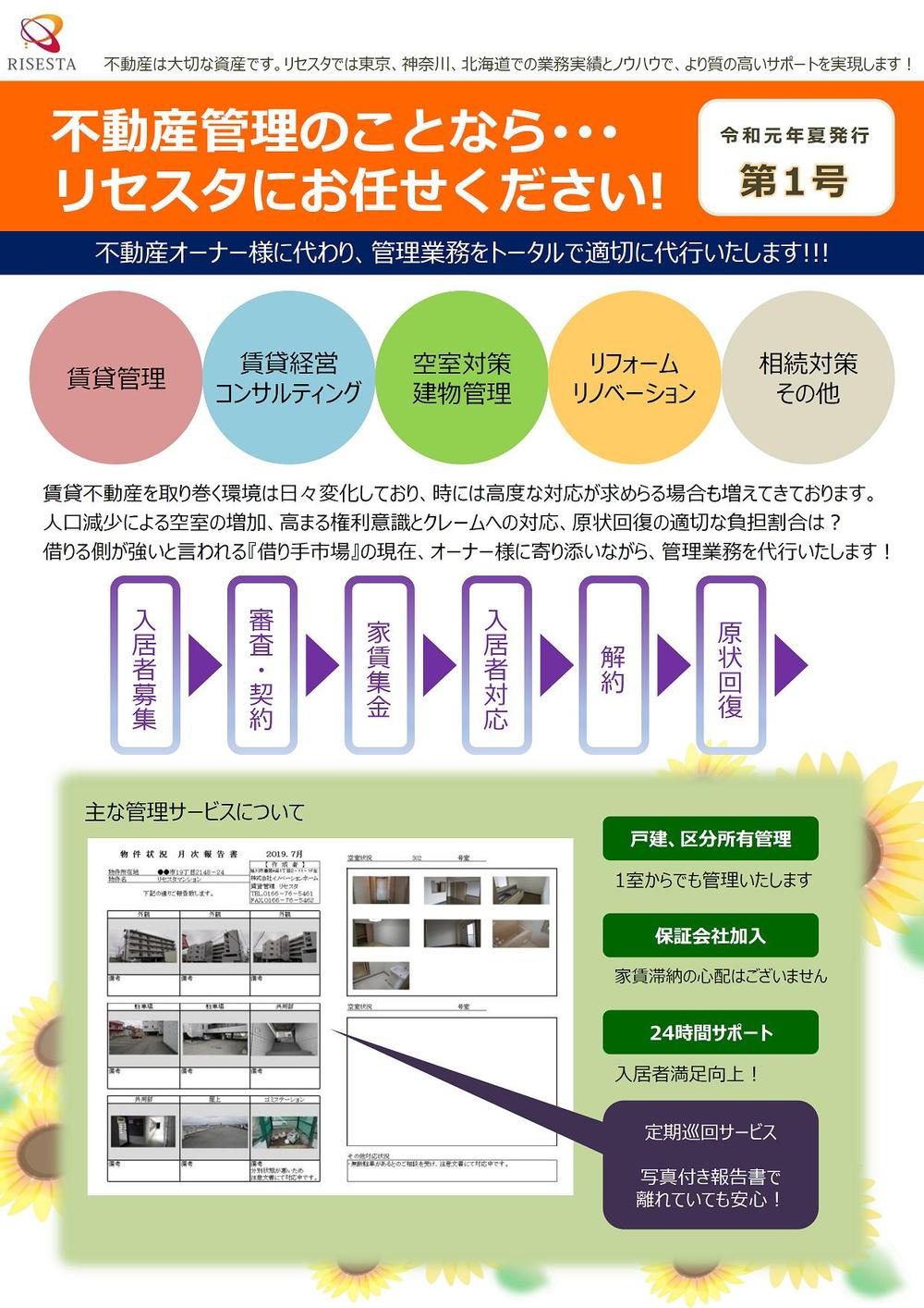 賃貸管理会社新規子顧客募集・定期ＤＭの作成