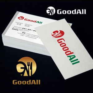 KOZ-DESIGN (saki8)さんのハンバーグ、鉄板焼飲食店運営会社「GoodAll」のロゴへの提案