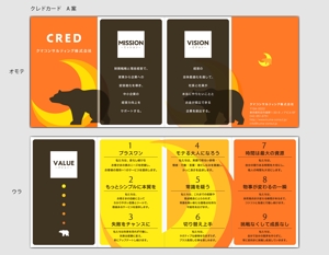 isnak (isnak)さんの経営コンサルティング会社「クマコンサルティング(株)」のクレドカードのデザインへの提案