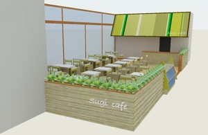 ラフタン (laughtum)さんのカフェレストランのパース図（3Dもしくは手書き）フロアレイアウトデザイン作成への提案