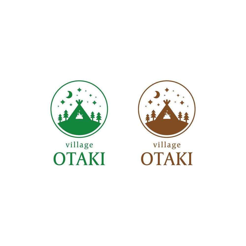 北海道の大自然でのキャンプ場のロゴ