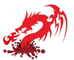 ナカタナカ (nakatanakatoshi)さんのシンプルなドラゴンと水しぶきのイラストへの提案