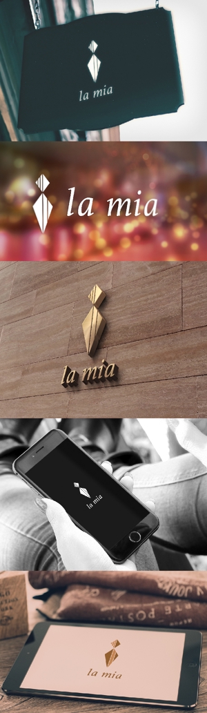 k_31 (katsu31)さんの【世界を目指すブランドのロゴを作りませんか？】ネクタイブランド「 la mia」のブランドロゴへの提案