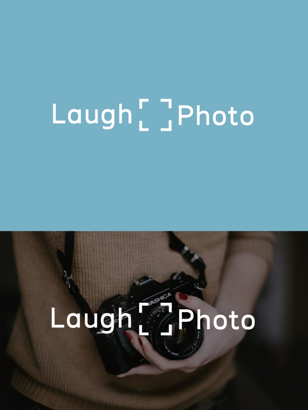 フォトオフィスの「Laugh Photo」のロゴ