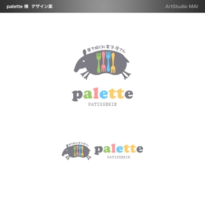 ArtStudio MAI (minami-mi-natz)さんの夢を描くお菓子屋『パレット』：札幌市に新規開店のパティスリーロゴ制作依頼への提案