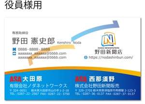 賀茂左岸 (yasuhiko_matsuura)さんの新聞販売店「野田新聞店」の名刺デザインへの提案