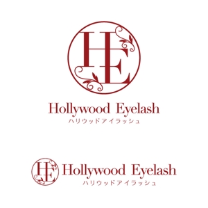 j-design (j-design)さんの新ブランドまつ毛エクステ商材「ハリウッドアイラッシュ」（Hollywood　Eyelash)のロゴへの提案