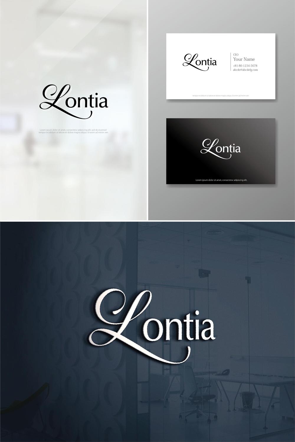 アパレル、アクセサリーのショップで使用する「Lontia」のロゴ