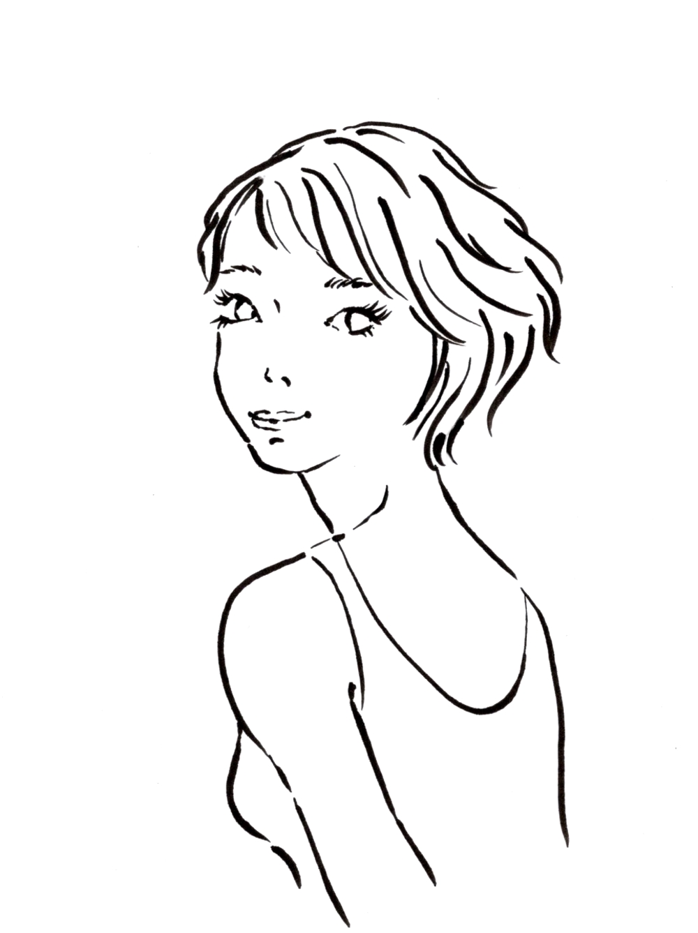 スタイリッシュな女性の線画・ラインアートイラスト募集／新規オープンのマツエクサロンのロゴに使用