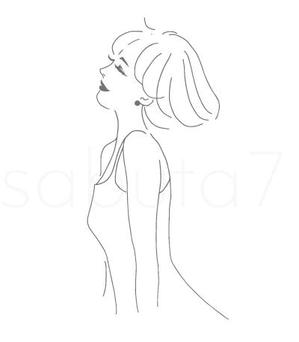 sabuta (sabuta7)さんのスタイリッシュな女性の線画・ラインアートイラスト募集／新規オープンのマツエクサロンのロゴに使用への提案