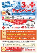 杉本充史 (funkyhashimoto)さんの不動産仲介業者に期間限定『手数料+3%キャンペーン』のチラシへの提案