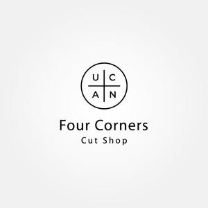 tanaka10 (tanaka10)さんの新規　美容室　「Four Courners Cut Shop 」　のロゴ　への提案