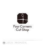 nyakko (kamemz)さんの新規　美容室　「Four Courners Cut Shop 」　のロゴ　への提案