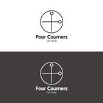 creative house GRAM (creative_house_GRAM)さんの新規　美容室　「Four Courners Cut Shop 」　のロゴ　への提案