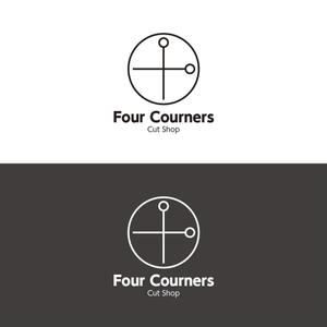 creative house GRAM (creative_house_GRAM)さんの新規　美容室　「Four Courners Cut Shop 」　のロゴ　への提案