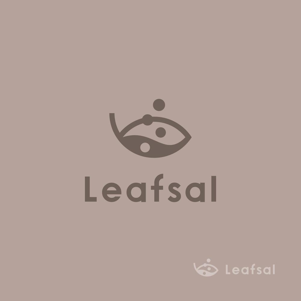 タピオカ、喫茶店「Leafsal」のロゴ