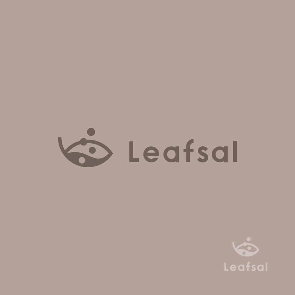 タピオカ、喫茶店「Leafsal」のロゴ