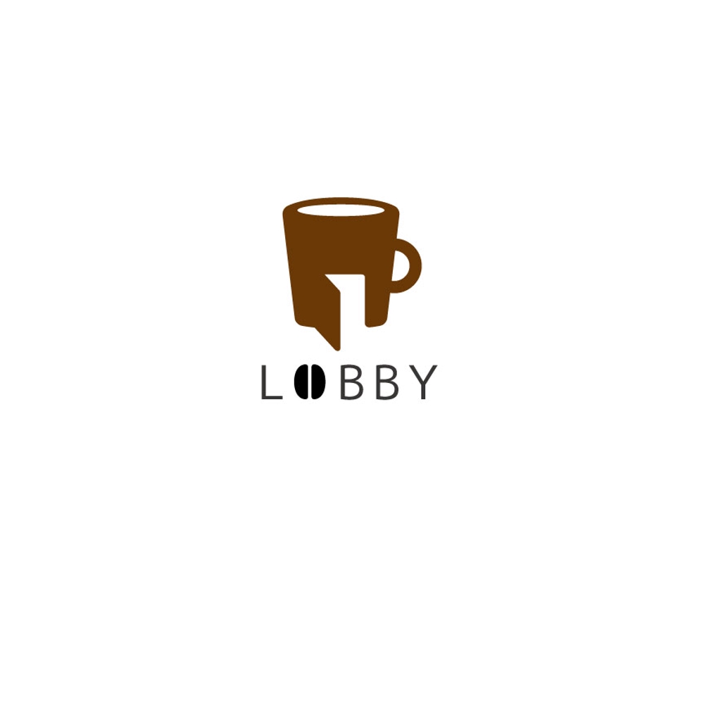まちの玄関口となるカフェ「LOBBY」のロゴ