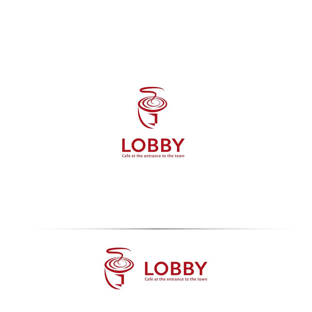 まちの玄関口となるカフェ「LOBBY」のロゴ