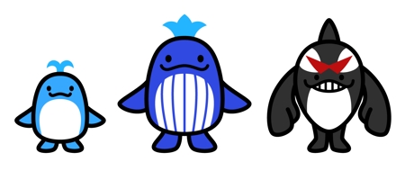 Ryo Connectalさんの事例 実績 提案 クジラの親子と悪役のキャラクターデザイン 三面図 はじめまして 涼と申 クラウドソーシング ランサーズ