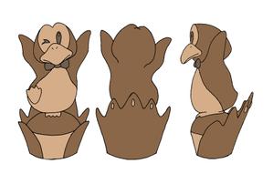 さんのペンギンの弊社キャラクターを、ポーズを付けて、立体的にイメージ出来るようにしてくださいへの提案