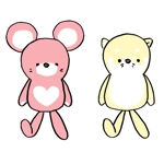 渡辺恵美 (matsumegu)さんのロゴの耳の素材を入れたペアの動物キャラクターの作成への提案