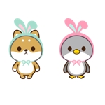 makiko_f (makiko_f)さんのロゴの耳の素材を入れたペアの動物キャラクターの作成への提案