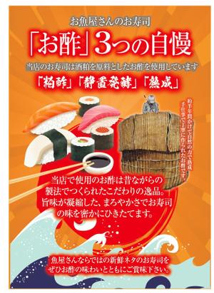 birz (birz)さんのスーパーマーケットの鮮魚売り場で販売する寿司に使われているお酢の紹介ポスター作成への提案