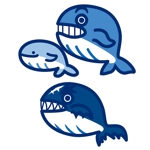 ISSOKU (kazunori131)さんのクジラの親子と悪役のキャラクターデザイン（三面図）への提案