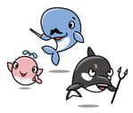 松本イチロウ (tora_jiroh)さんのクジラの親子と悪役のキャラクターデザイン（三面図）への提案