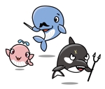 松本イチロウ (tora_jiroh)さんのクジラの親子と悪役のキャラクターデザイン（三面図）への提案