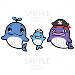 Gumiri ()さんのクジラの親子と悪役のキャラクターデザイン（三面図）への提案