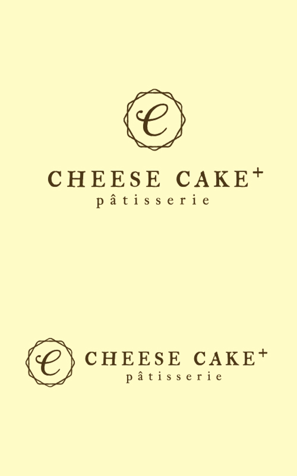 チーズケーキをメインにしたケーキ屋さんロゴ
