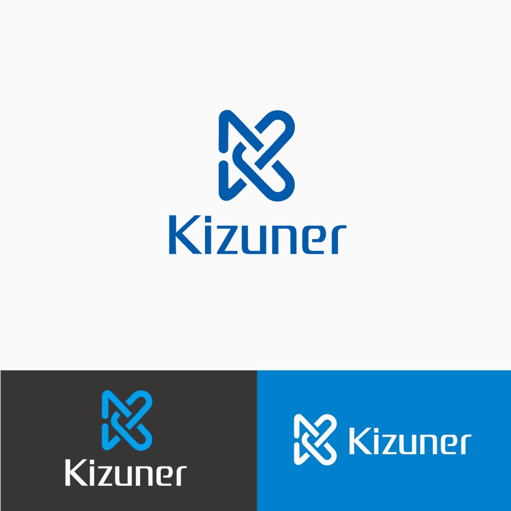 スマホアプリと会社のロゴ「Kizuner」