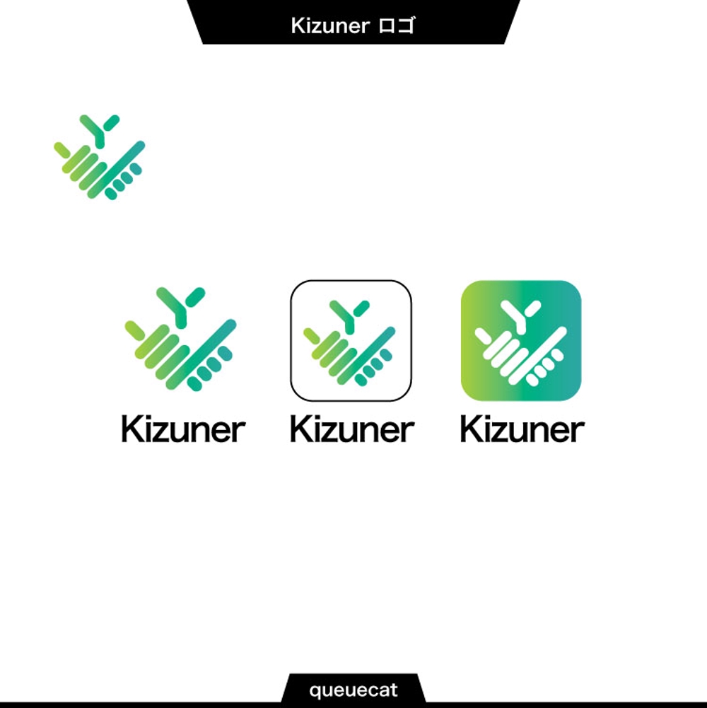 スマホアプリと会社のロゴ「Kizuner」