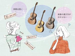 nigauri (nigauri)さんの（３枚のみ）音楽教室で行う楽器プレゼントのイラスト、当選後１年間の継続発注もありへの提案