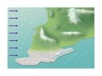 okicha-nel (okicha-nel)さんの洋上，陸上(沿岸部，平野部，山間部)に風車が立地されているイメージ図への提案