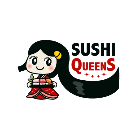 カラフル (colorful_225)さんの寿司雑貨ショップ「SUSHI-QUEENS」ロゴへの提案