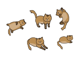 aoisakura (Aoi_sakura)さんの猫のイラスト５種類　キャラクターデザインへの提案