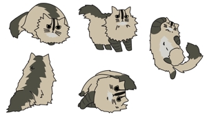 九印 (toyoda0009)さんの猫のイラスト５種類　キャラクターデザインへの提案